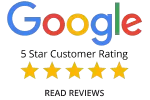 Google 5-star reviews badge highlighting top-rated customer satisfaction for Swift Restoration’s water damage restoration services.